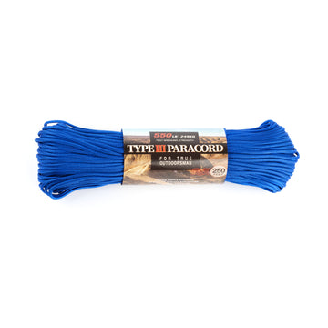 HERCULES 550 Paracord Survival Rope Royal Blue Type III Parachute Cord for Camping